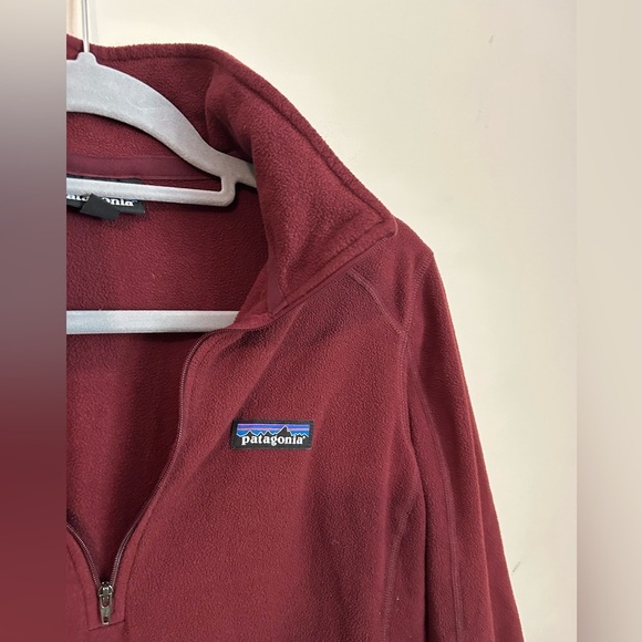 Patagonia Micro D 1/4-Zip Fleece in Maroon Size Medium - Picture 2 of 8